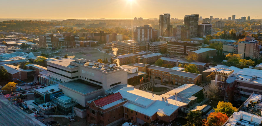 Aerial shot of Waterloo campus