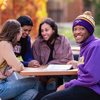 Students studying outdoors