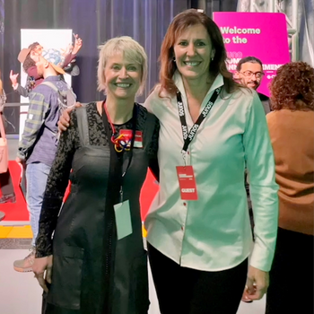 Cynthia Johnston Turner, dean of the Faculty of Music, left, and Jackie Dean, chief operating officer of Music Canada and CONNECT Music Licensing.