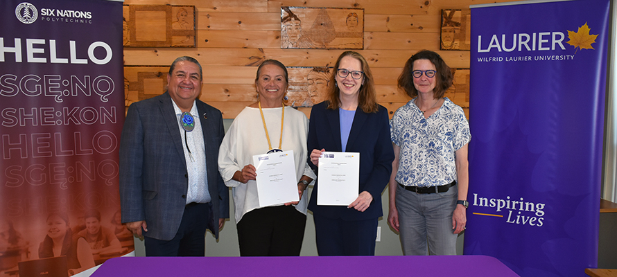 Six Nations Polytechnic and Laurier leaders sign MOU