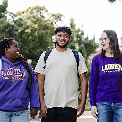 President MacLatchy with two students